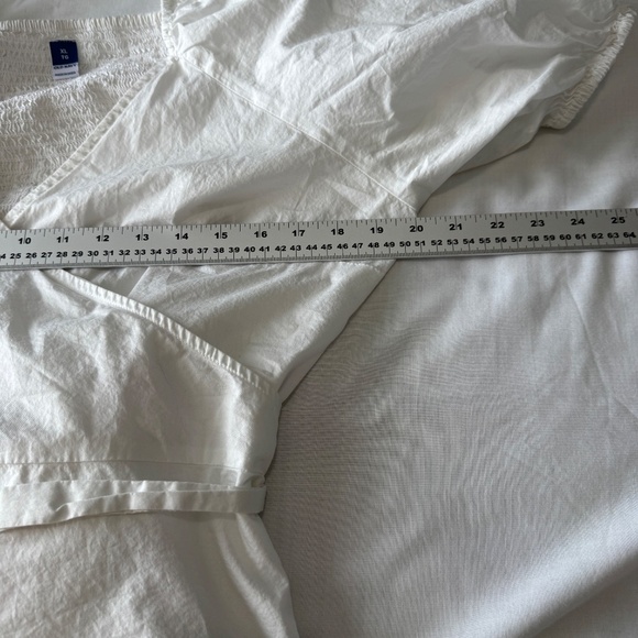 Old Navy Women's Puff Sleeve Smocked Wrap Tie Blouse White Size X-Large Tunic - Picture 6 of 11